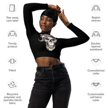 Charger l'image dans la galerie, Afan black bandana skull crop top
